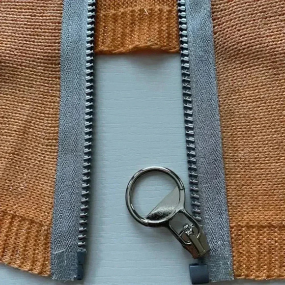 Gigi Moda Kyle Zip Front Cardigan in Shimmer Peach Color OS - Picture 8 of 14